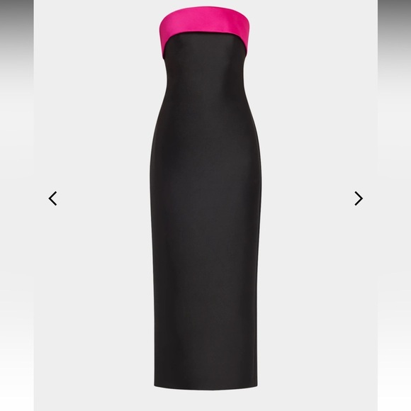 Badgley Mischka Black and Pink Strapless Sheath Dress. Sizes 4, 6, and 8 - Picture 5 of 6